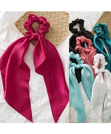 Hair Scarf Scrunchies Bow Scrunchies for Hair Chiffon Floral Scarf BowPonytail Holder for Women Girls (liangA) - Buy Online on SooperMarket.com