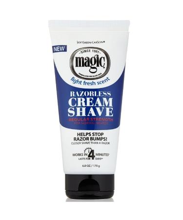 Magic Razorless Cream Shave Regular Strength 6 Ounce (177ml) (6 Pack) 6 Ounce (Pack of 6)