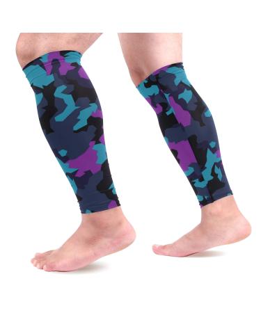 visesunny Cool Camouflage Print Sports Compression Sleeves Leg Performance Support Shin Splint, Calf Pain Relief - Men, Women, Runners