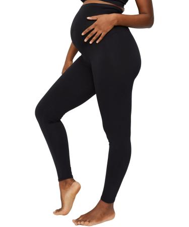 Motherhood Maternity Women's Essential Stretch Full Length Secret Fit Belly Leggings M Black