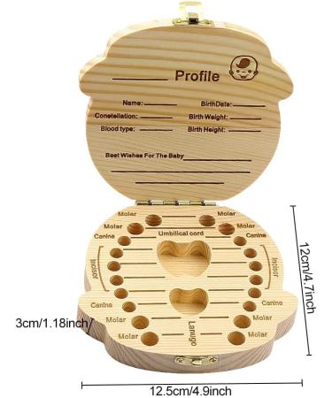 Jagowa Wooden Baby Teeth Save Box - Memory Collection Organizer for Baby Kids Teeth (Girl Boy) - Buy Online on SooperMarket.com