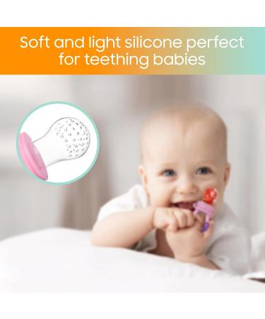 CHILLAX Fruit Feeder Pacifier Teether Toys - Set of 2 | Non-BPA Silicone Teethers for Babies | Easy-to-Grip & Dishwasher-Safe | Ideal for Infants 6+ Months | 4.15x2.03 - Buy Online on SooperMarket.com