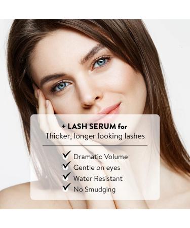 Emani Double Lash Organic Volumizing Mascara + Growth Serum - Smudge-Free & Vegan Formula for Sensitive Eyes - Paraben-Free & Cruelty-Free - 0.23 Fl Oz Granite - Buy Online on SooperMarket.com