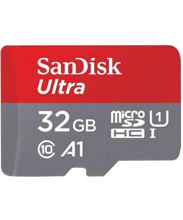 SanDisk 32GB Ultra MicroSDHC UHS-I Memory Card with Adapter - 98MB/s, C10, U1, Full HD, A1, Micro SD Card - SDSQUAR-032G-GN6MA