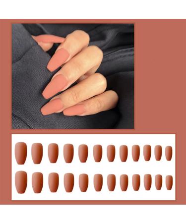 Dajidafu 1 Set Nails for Women Frosted Long Artificial Matte Fingernails Decals Wraps Full Cover Ballerina Gifts Manicure Kit Type 21 - Buy Online on SooperMarket.com