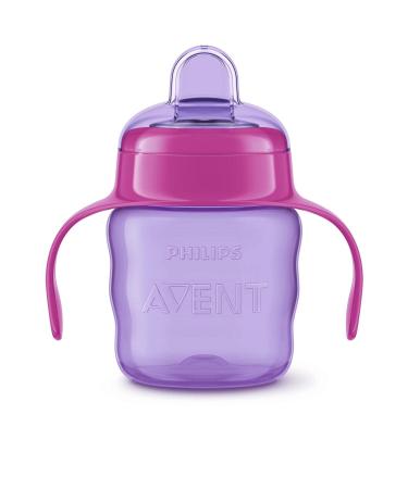 Philips AVent Ausfießbecher Easy SIP - soft run - easy to drink - Suitable from 6 m+ - 200ml - dishwasher -safe - BPA free - purple/pink - SCF551/03