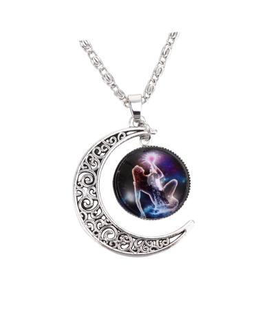 PRETYZOOM Necklace Pendant Vintage Glass Ornaments Miss Constellation Alloy Accessories