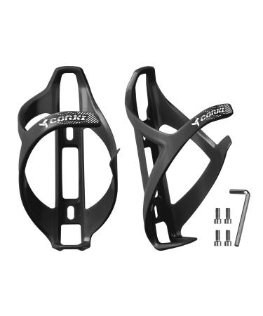 Corki Cycles Bike Water Bottle Holder, Right Side Load Bicycle Water Bottle Cage for Road & Mountain Bikes Black 2-Pack Black 2 Pack