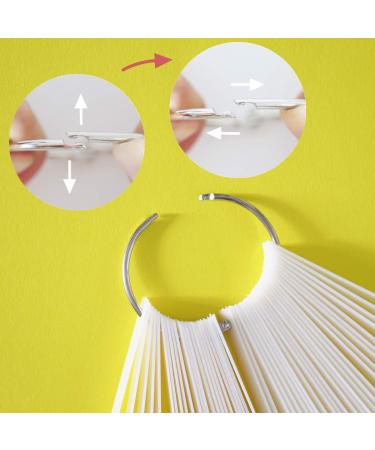 WOIRO 100 Pieces Nail Display with Ring & Number Stickers | Almond Exercise Tips for Nail Color & Art | Sample Tips for Showcasing Nail Designs (1 Pack) - Buy Online on SooperMarket.com