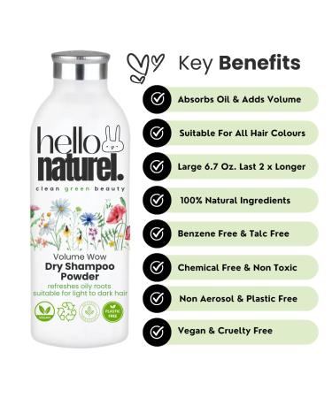 Dry Shampoo Powder | Benzene Free & Non-Aerosol | 100% Natural Vegan Formula | Large Size | Long Lasting & Recyclable | Shop Internationally - Buy Online on SooperMarket.com