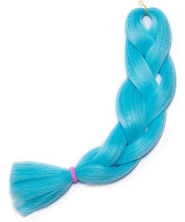 Braiding Hair Extensions Jumbo Braid Hair 24 Inch 1pc High Temperature Synthetic Fiber Hair Extension Sky Blue for Women - Buy Online on SooperMarket.com