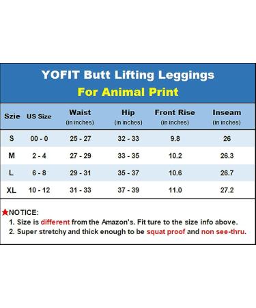 YOFIT Women High Waist Butt Lift Leggings - Brown Snake Medium | Gym Workout Yoga Pants with Tummy Control and Booty Scrunch Detail - Buy Online on SooperMarket.com