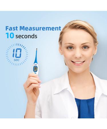 Digital Thermometer for Adults & Kids - Fast & Accurate Fever Reading for Oral, Armpit & Rectal Use - Flexible Tip & Waterproof - Large LCD Display - Ideal for Home Use - Termometro - Buy Online on SooperMarket.com
