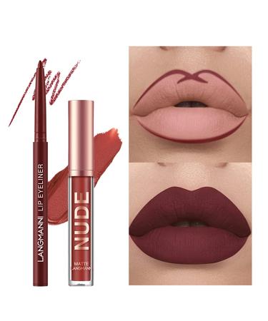 PETANSY Matte Lipstick Set - 6 Nude Liquid Lipsticks with Matching Lip Liners | Waterproof Long Lasting Lip Gloss Gift Set for Women - Buy Online on SooperMarket.com