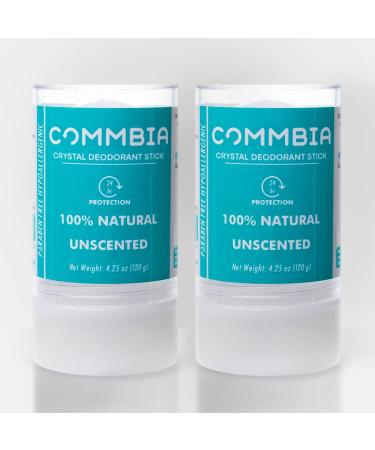 Crystal Deodorant Stone Stick natural deodorant aluminum free deodorant unscented not tested on animals hypoallergenic natural from Thailand by Commbia. 24h protection 4.25 oz (pack of 2) 4.25 Ounce (Pack of 2) ...