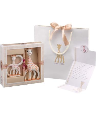 Sophie la girafe Teething Toy Gift Set - Natural Rubber Teether and Teething Ring in Gift Box with Bag and Card - Baby Teething Toys - Buy Online on SooperMarket.com