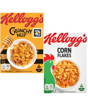 Breakfast Cereal Bundle With Crunchy Nut Breakfast Cereal 500g and Corn Flakes 500g (2 Pack)