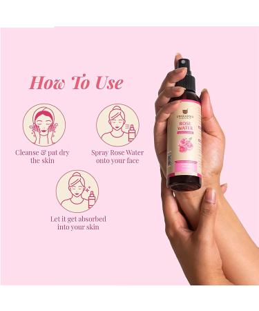 UPAKARMA Ayurveda Pure Natural Rose Water Spray for Face - 4.05 fl. Oz | Best Gulab Jal for Hydration & Skincare - Buy Online on SooperMarket.com