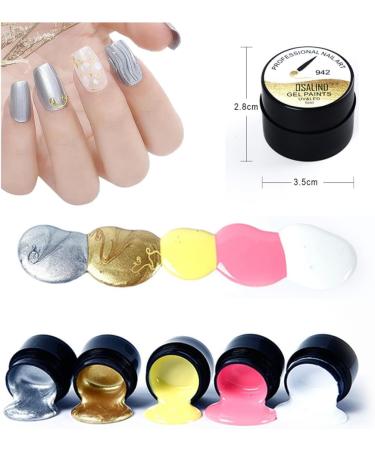 Silver Nail Gel Metallic Gel Painting Nail Polish 3D Metal Painting Gel Drawing Nail Gel Soak Off DIY Nail Art Nail Decoration - Buy Online on SooperMarket.com