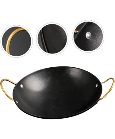 Alipis 1pc Pot Skillet with Lid Cooking Seafoodpot Eggs Frying Pan Double Ear Pan Dog Cookie Shapes Ramen Bowls Cast Iron Pan Mini Pan Camping Heating Pot Stainless Steel Black 30X25X9CM - Buy Online on SooperMarket.com