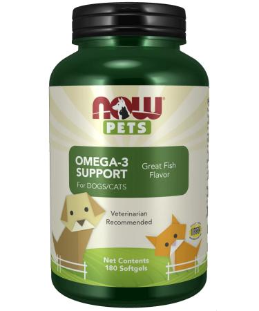 Now Foods Pets Omega-3 Support for Dogs/Cats Great Fish Flavor 180 Softgels