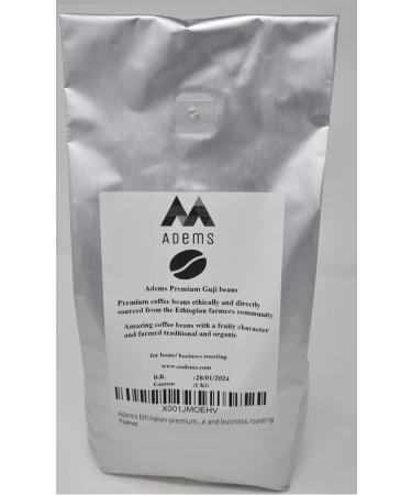 Adems Guji Ethiopian green coffee beans premium unroasted beans for home and business roasting 1 kg (Guji)