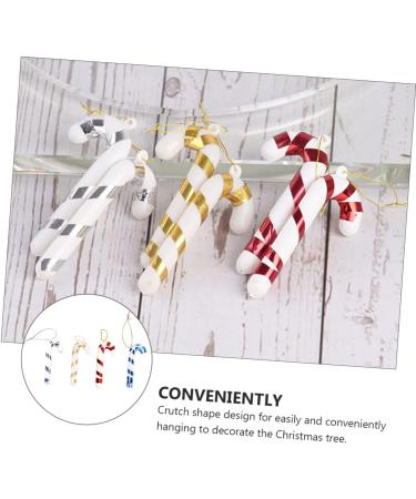 ABOOFAN 4pcs Christmas Candy Cane Ornament Candy Canes Toy Candy Walking Sticks Crutches Christmas Tree Colorful 7x2.5cm - Buy Online on SooperMarket.com