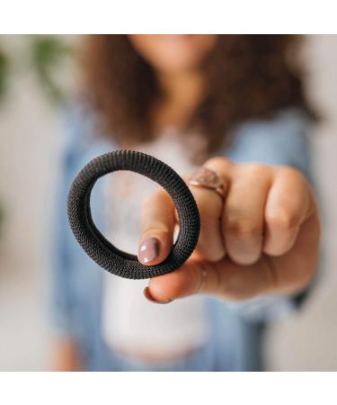 Burly Bands Large Hair Ties for Thick & Curly Hair | No-Slide Seamless Ponytail Holders (8 Pack - Black) | Damage-Free Scrunchies for Sports - Buy Online on SooperMarket.com
