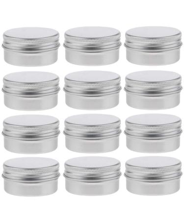 Cratone jacks empty doses 30ml aluminum crucible with screw cap for lip balm lip gloss lotion cream masks mini candles cosmetics nail art silver 12 pieces