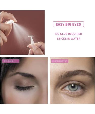 Invisible Water Activated Eyelid Lifter Strips for Hooded Eyes - Glue-free Double Eyelid Sticker with Spray and Tweezers - Buy Online on SooperMarket.com