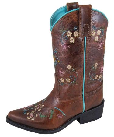 Smoky Mountain Boots | Florence Series | Youth Western Boot | Snip Toe |Genuine Leather Material | Rubber Sole & Western Heel | Man-Made Lining & Leather Upper