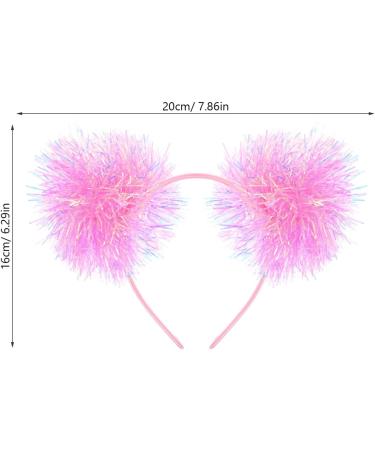 minkissy Pom Pom Headband Pom Pom Head Bopper Pom Party Headband Tinsel Headband Pompom Ball Headband for Women Girls Pink - Buy Online on SooperMarket.com