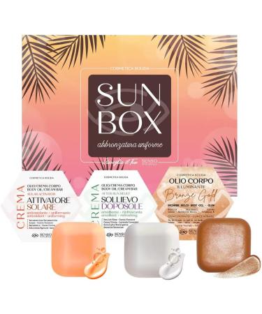 Senso Naturale Sun Box Set Complete Sun & After-Sun Body Kit Vegan & Natural Solar Activating Cream for Perfect Tan After Sun Relief for Soothing Illuminating Oil for Radiance 85g Each - Buy Online on SooperMarket.com