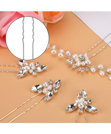 WIOR Wedding Hair Vine: 39.4 Inch Crystal Beads Bridal Hair Piece with Pearl Hair Pins - Handmade Rhinestones Headpiece for Bride, Bridesmaids, Prom - Silver - Buy Online on SooperMarket.com