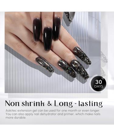 Buy Aokitec 60ml Nail Extension Gel - UV & Acrylic Nail Design Gel for Salon & DIY - Diamond Black - Buy Online on SooperMarket.com