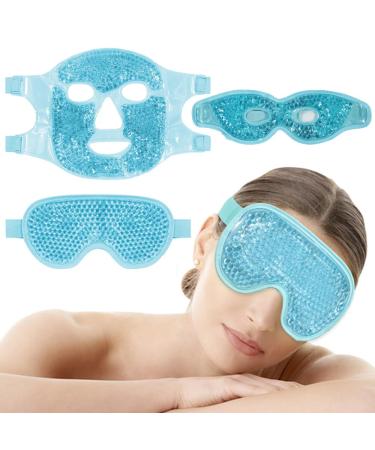 Cliunt 3 pieces of eye mask cooling gel cool mask eyes cooling goggles reusable hot cold therapy for migraines swollen eyes dark circles