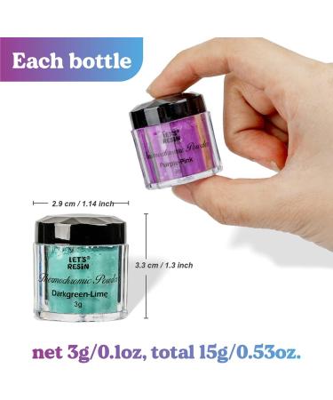 Thermochromic Pigment Powder - 5 Colors Changing at 88 F - for Nail Polish, Paint, Epoxy Resin, Fabric Art - 3g Each - Buy Online on SooperMarket.com