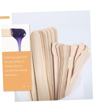 Magiclulu Waxed Wooden Sticks - 100 Pack Hair Removal Spatula & Kids Tinker Set | Practical Wax Applicator for Home Use - Buy Online on SooperMarket.com