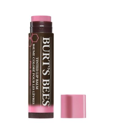 Burts Bees 100% Natural Tinted Lip Balm  Pink Blossom with Shea Butter & Botanical Waxes 1 Tube