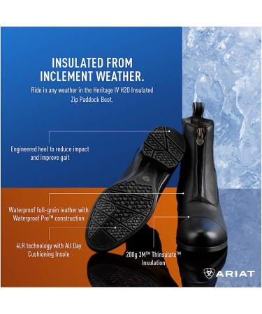 ARIAT Heritage IV Zip H2O Insulated Black Boots - Size 9.5 - Buy Online on SooperMarket.com