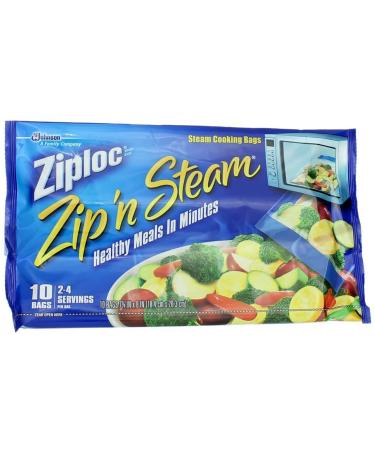 Ziploc Zip'N Steam Cooking Bags, Medium, 10-Count (Pack of 4)