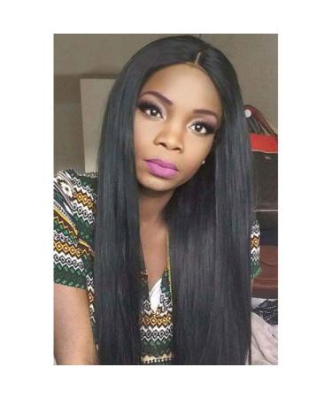 Shop Long Straight Hair Wigs for Ladies - High Temperature Fiber Bangs Black & Light Brown - Buy Online on SooperMarket.com
