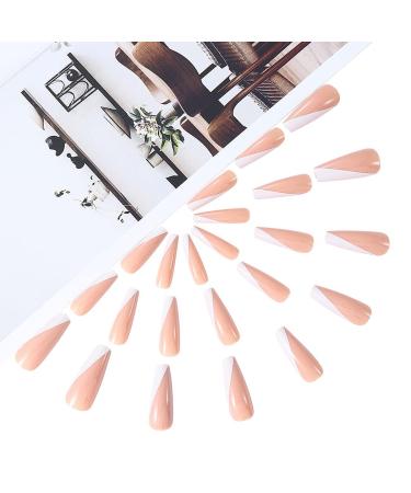 Brishow French Ballerina Acrylic Press-On Nails - Long Full Cover 24pcs for Women & Girls | International Shipping Available - Buy Online on SooperMarket.com
