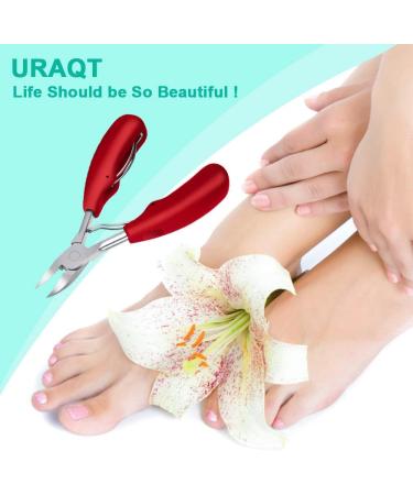 URAQT Precision Toenail Clippers - Heavy Duty Stainless Steel Cutter for Thick Nails with Protective Cover - Buy Online on SooperMarket.com