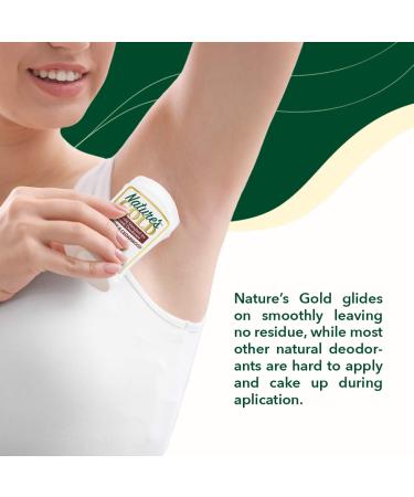 Nature's Gold Natural Hypoallergenic Aluminum-Free Deodorant | Aloe Vera Infused | Safe for Sensitive Skin | Stain-Free | Jasmine & Cedarwood Scent | Includes Free Organic Lip Balm - Buy Online on SooperMarket.com