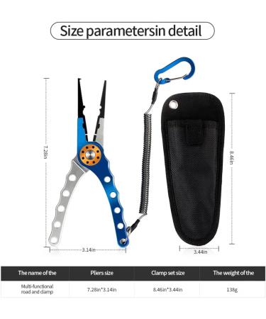 SOUFORCE Spring Bearing Fishing Pliers: Multi Functional Tool with Sheath & Anti-Lost Rope for Saltwater Fishing - Hook Remover, Line Cutter, Crimp, Split Ring Tool - Buy Online on SooperMarket.com