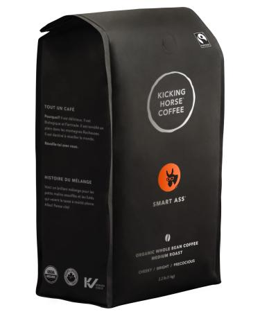 Kicking Horse Coffee, Smart Ass, Medium Roast, Whole Bean, 2.2 Pound - Certified Organic, Fairtrade, Kosher Coffee