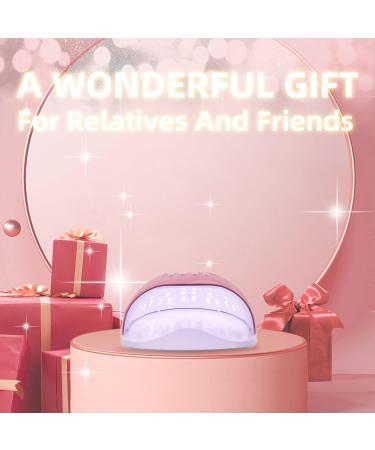 RedFlow UV LED Nail Lamp - Pink Polycarbonate Large Size with Palm Print & UV Protection Gloves | Perfect for International Shipping - Buy Online on SooperMarket.com