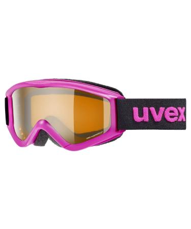 uvex speedy pro - ski goggles for children - contrast-enhancing - enlarged fog-free field of vision - pink/laser gold - one size