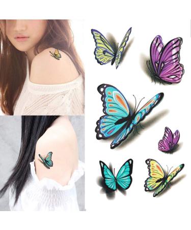 Yesallwas Butterfly Temporary Tattoos for Women - 30 Sheets | Waterproof 3D Fake Tattoos Stickers | Long Lasting and Stylish Butterfly Designs - Buy Online on SooperMarket.com